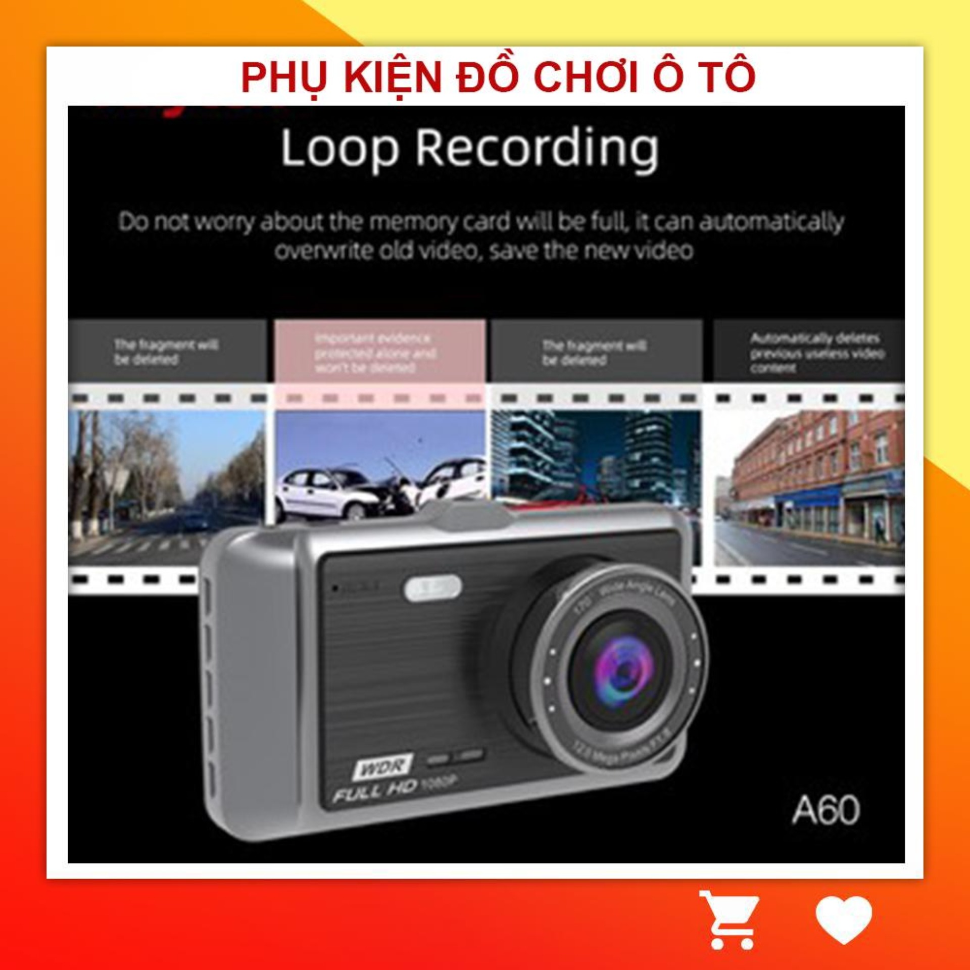 Camera hành trình anytek a60 4 inch 2.5d 12v-24v bảo hành 24