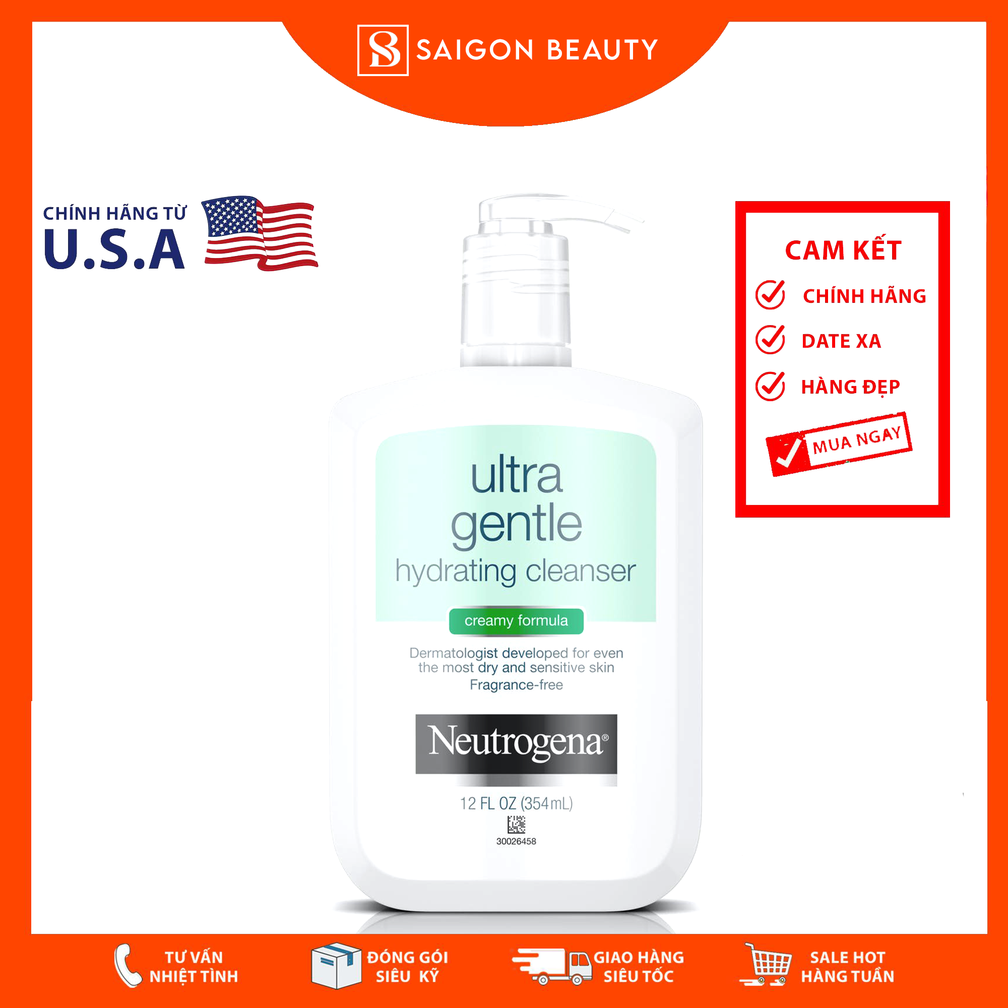 Sữa rửa mặt Neutrogena Ultra Gentle Hydrating
