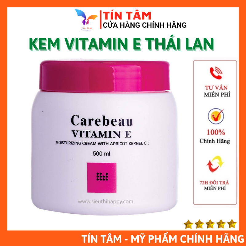 Kem dưỡng thể trắng da carebeau vitamin e hồng thái lan 500ml