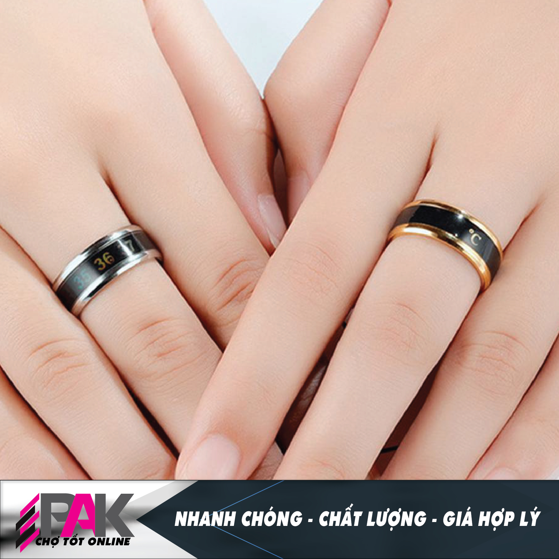 [HCM]Nhẫn cảm biến nhiệt - Nhẫn đo nhiệt độ - Nhẫn thời trang