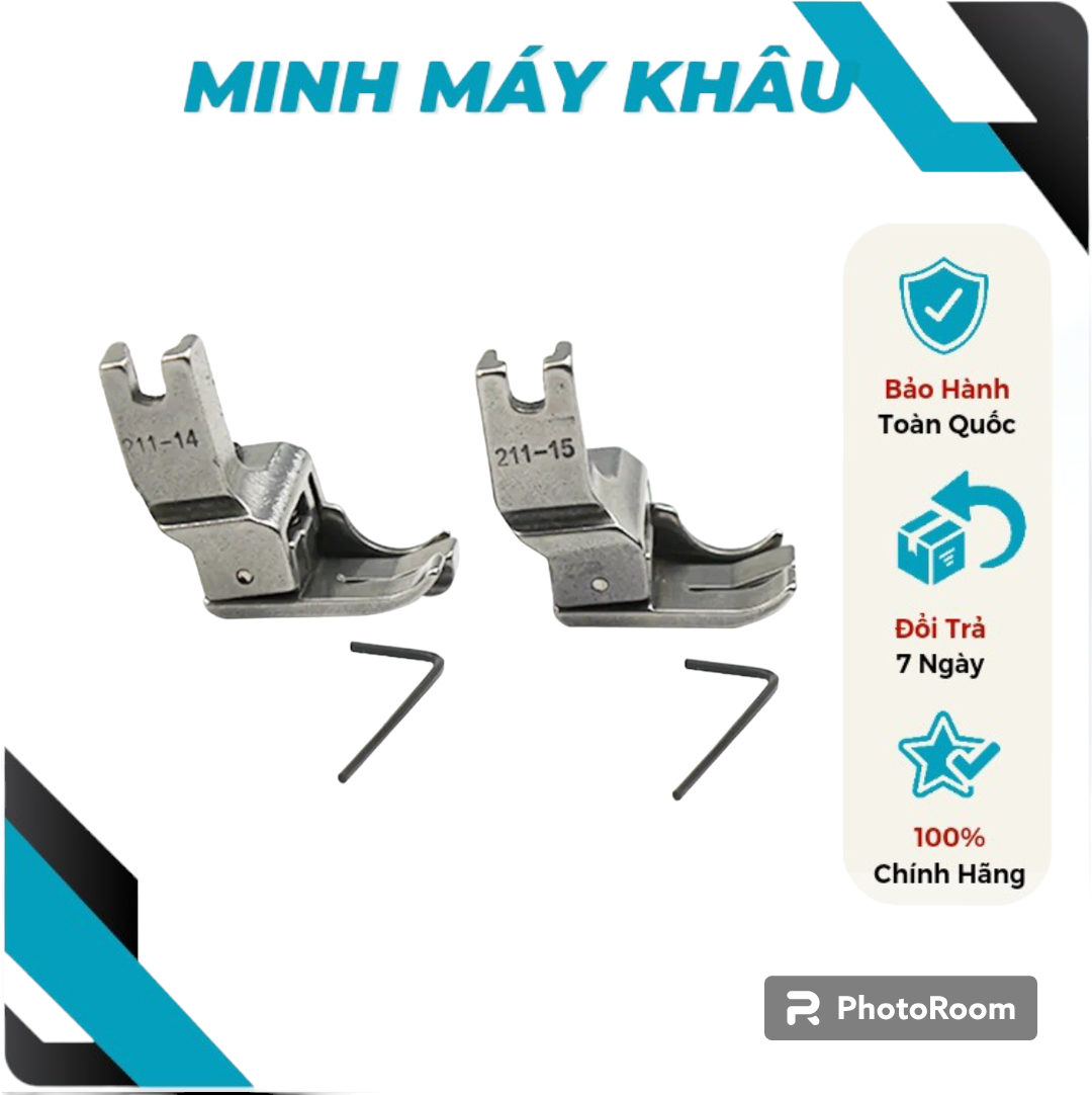 Chân vịt hai chức năng vừa mí vừa diễu 211-14 và 211-15 dùng cho máy may 1 kim công nghiệp