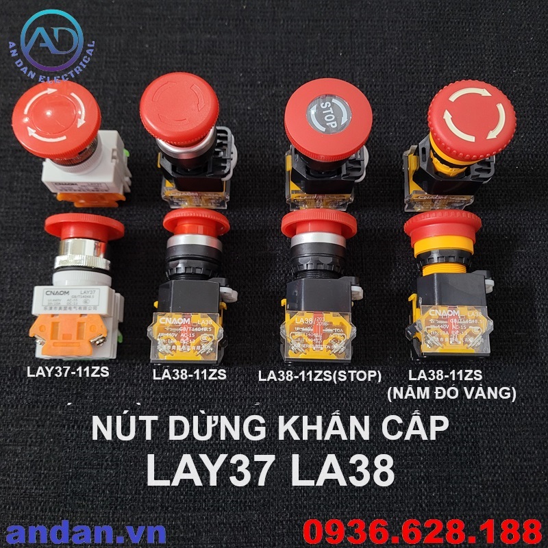 Nút dừng khẩn 22mm lay37-11zs la38-11zs nhãn emergency stop, chụp bảo vệ, nắp bảo vệ nút dừng