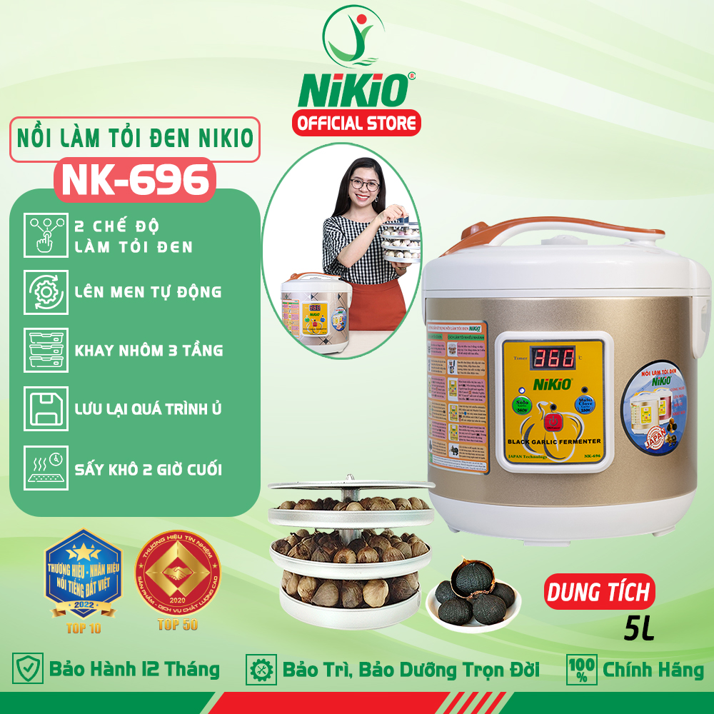 [HCM]Máy Làm Tỏi Đen Gia Đình Nikio NK-696 6L (Vàng Gold)