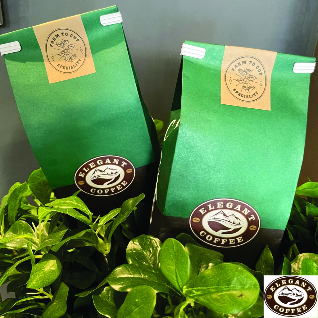 Cà phê Moka Cầu Đất Thượng Hạng rang mộc 500g - ELEGANT COFFEE Gói 500g