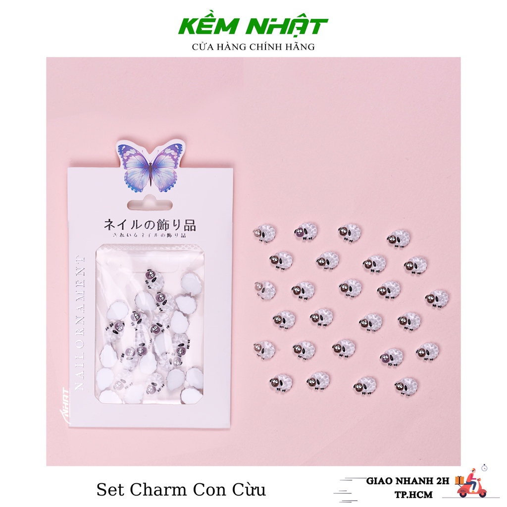 Set charm con cừu đính móng