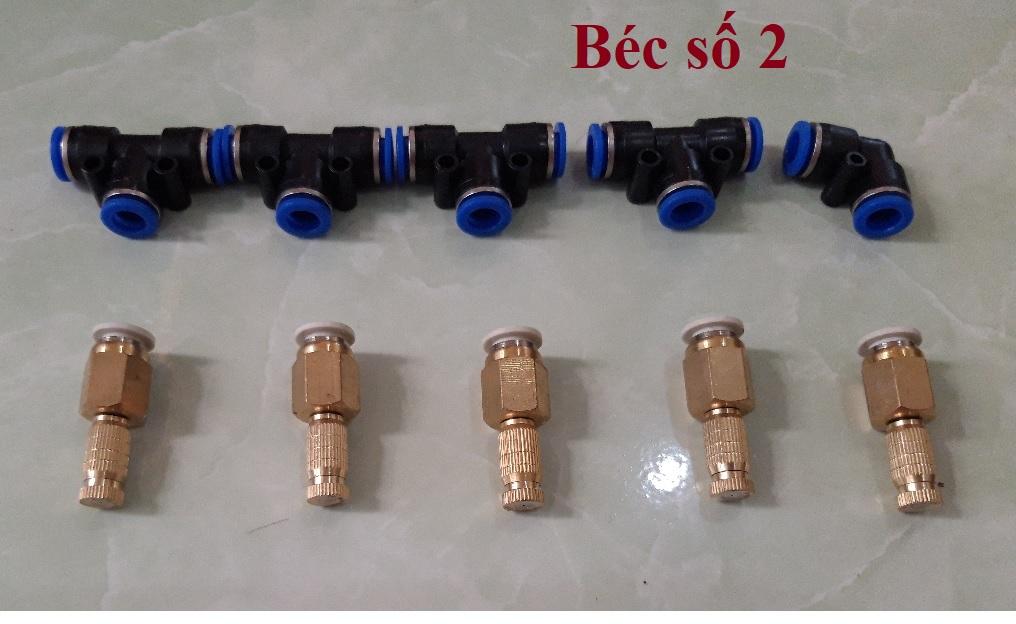 Set 5 bộ đế cuối thẳng + béc phun sương số 1 đến số 8 TẶNG 5 CO T