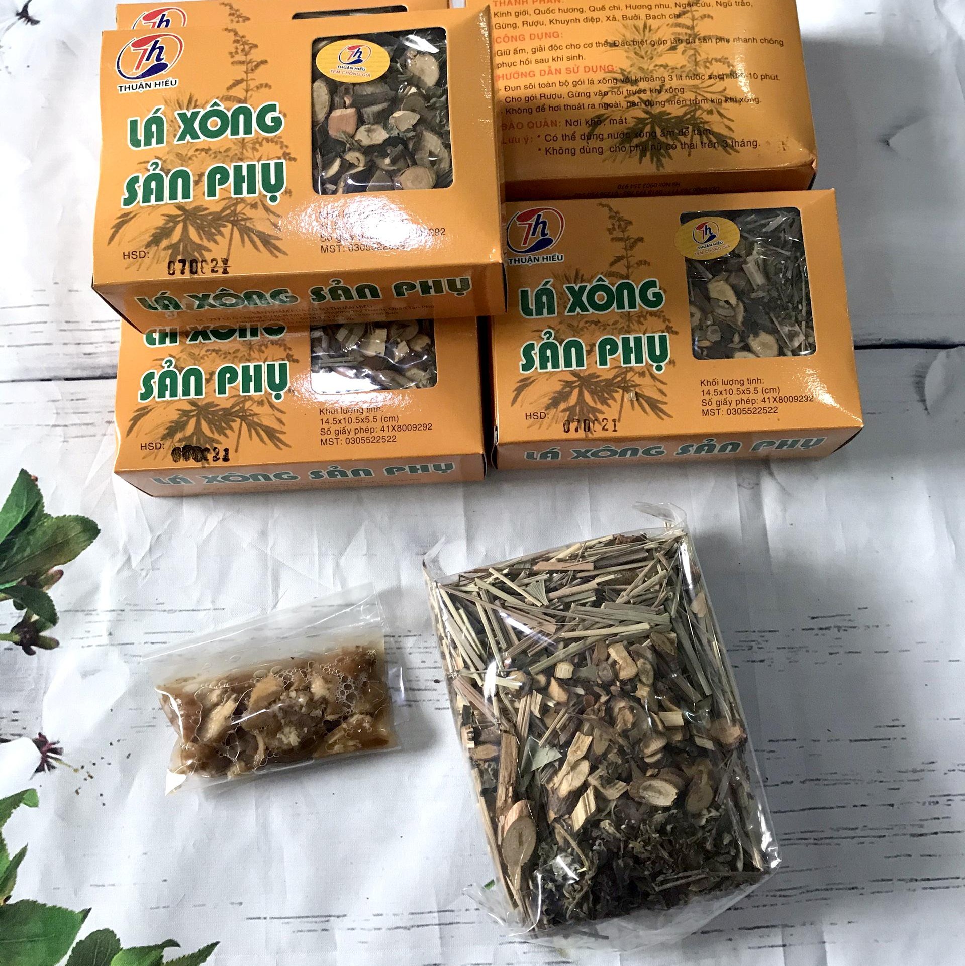 Combo 5 gói lá xông sản phụ Thuận Hiếu - Có tem chống hàng giả