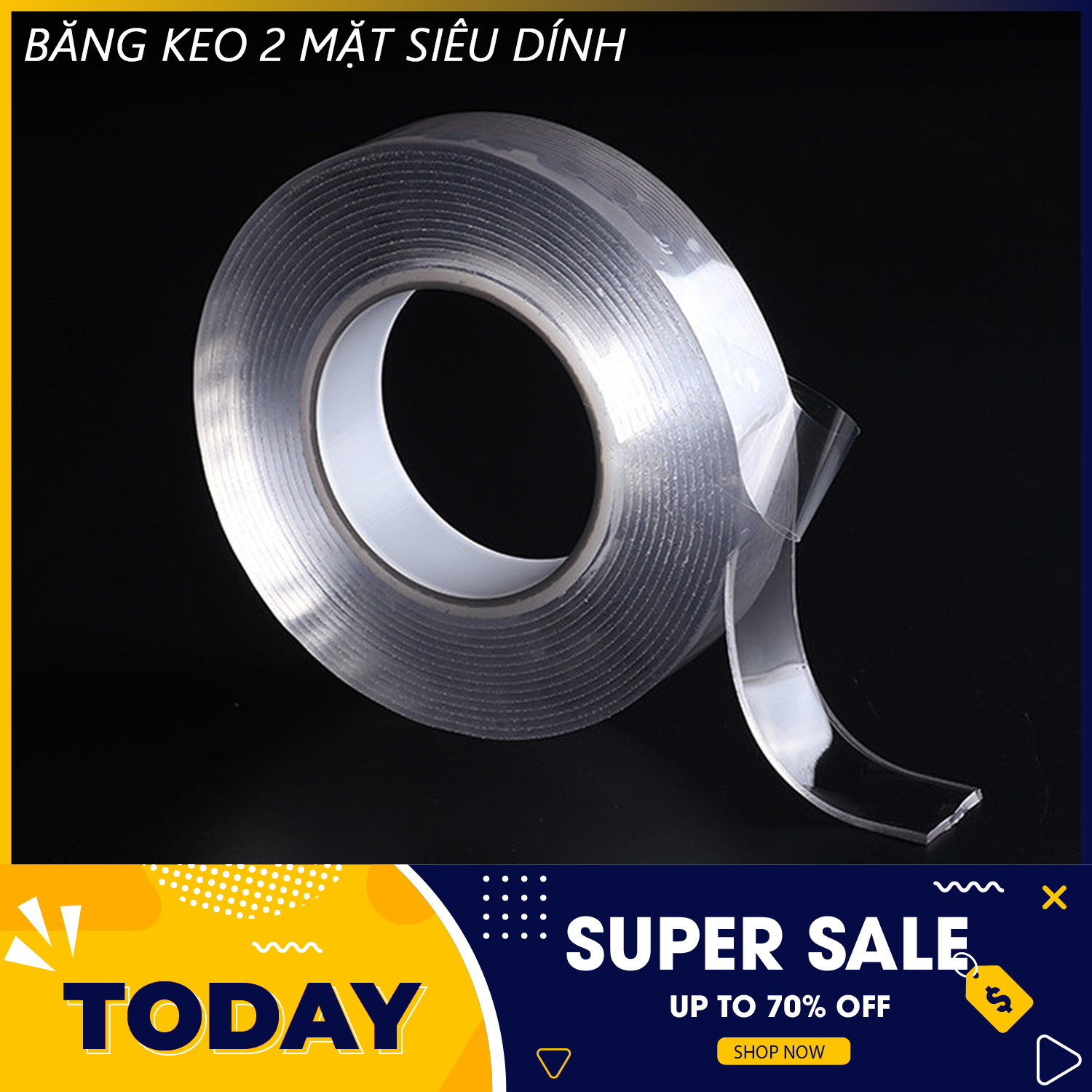 Băng dính 2 mặt - Băng keo 2 mặt siêu dính - Băng keo 2 mặt siêu dính loại 3 cm trong suốt Grip Tape- băng keo 2 mặt siêu dính, băng keo chống dò rỉ ( BĂNG DÍNH MỚI) Loại 3cm