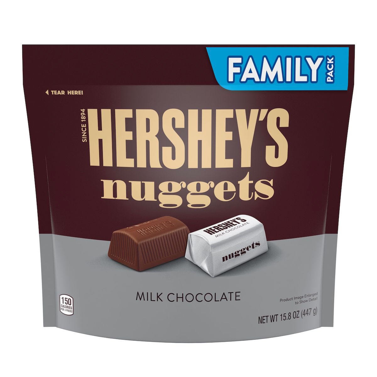 Socola hersheys vuông sữa lớn 447g - hersheys milk chocolate nuggets family pack 447g