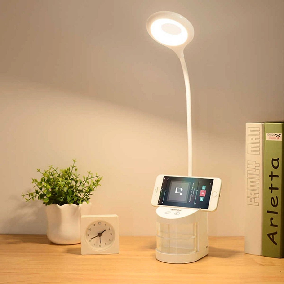 [HCM]Đèn Bàn Led Chống Cận Kiêm Giá Đỡ Điện Thoại TGX-7010 Đèn Học Để Bàn Có Giá Đỡ Điện Thoại Đèn Bàn Học Sinh Chống Cận Thị.