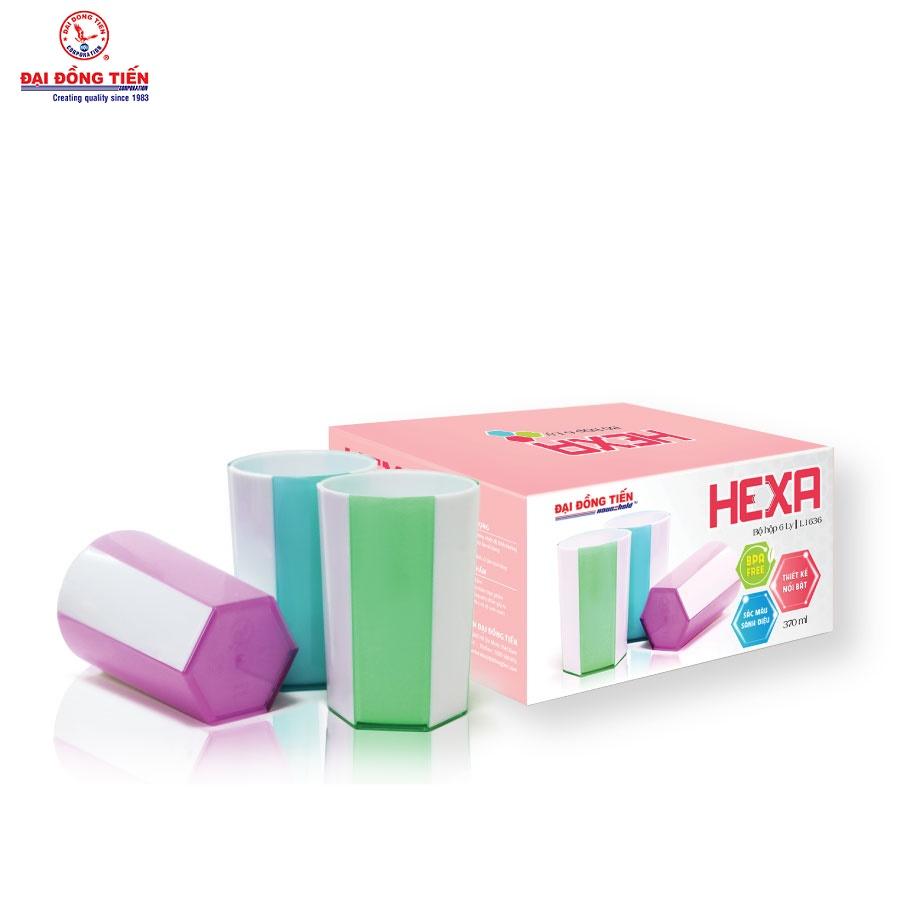 [HCM]Bộ 6 Ly Hexa  nhựa cao cấp Đại Đồng Tiến