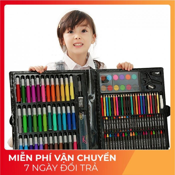 HỘP BÚT CHÌ MÀU ĐA NĂNG 150 CHI TIẾT NA613,CHO BÉ TẬP VẺ,HỌC TẬP,THỎA THÍCH VỚI TẤT CẢ CÁC MÀU, VẺ TRANH MÀU NƯỚC ,BÚT MÀU VẼ - HỘP BÚT CHÌ MÀU CHUYÊN DỤNG CHO BÉ ( MÀU ĐEN ), CHO BÉ THỎA SỨC ĐAM MÊ NGHỆ THUẬT
