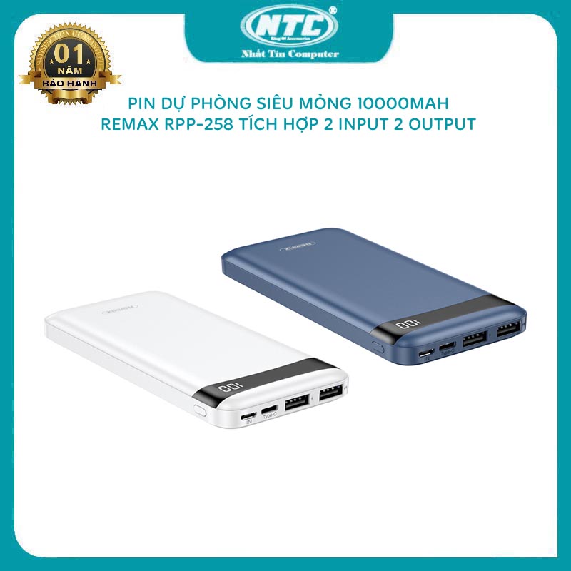 Pin dự phòng remax rpp-258 dung lượng 10000mah green series 2 input và 2 output nhất tín computer