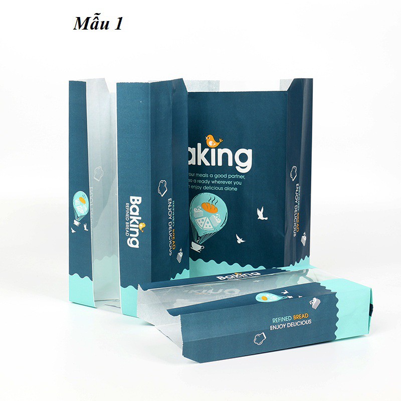 50 Túi đựng bánh mì hoa cúc DỌC / bánh mì gối Baking 31 cm x 12 cm x 8.5 CM