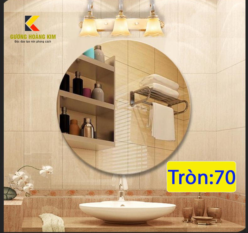 Gương soi trang điểm nhà tắm treo tường kích thước D70 - guonghoangkim - Mirror