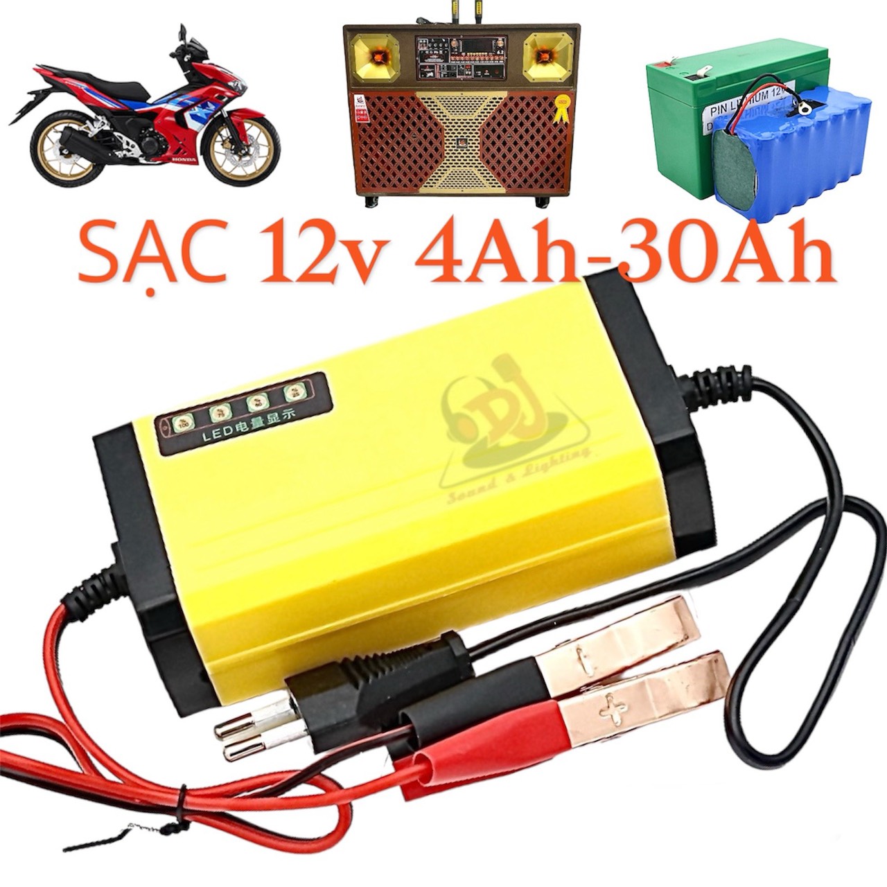 Sạc bình ắc quy loa kéo sạc Dc 12v 3AH đến 20 Ah sạc ắc quy xe máy mach sac board sac