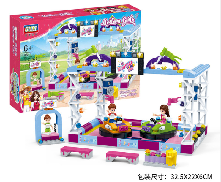 Lego xe đụng, lego cho bé gái 312 chi tiết