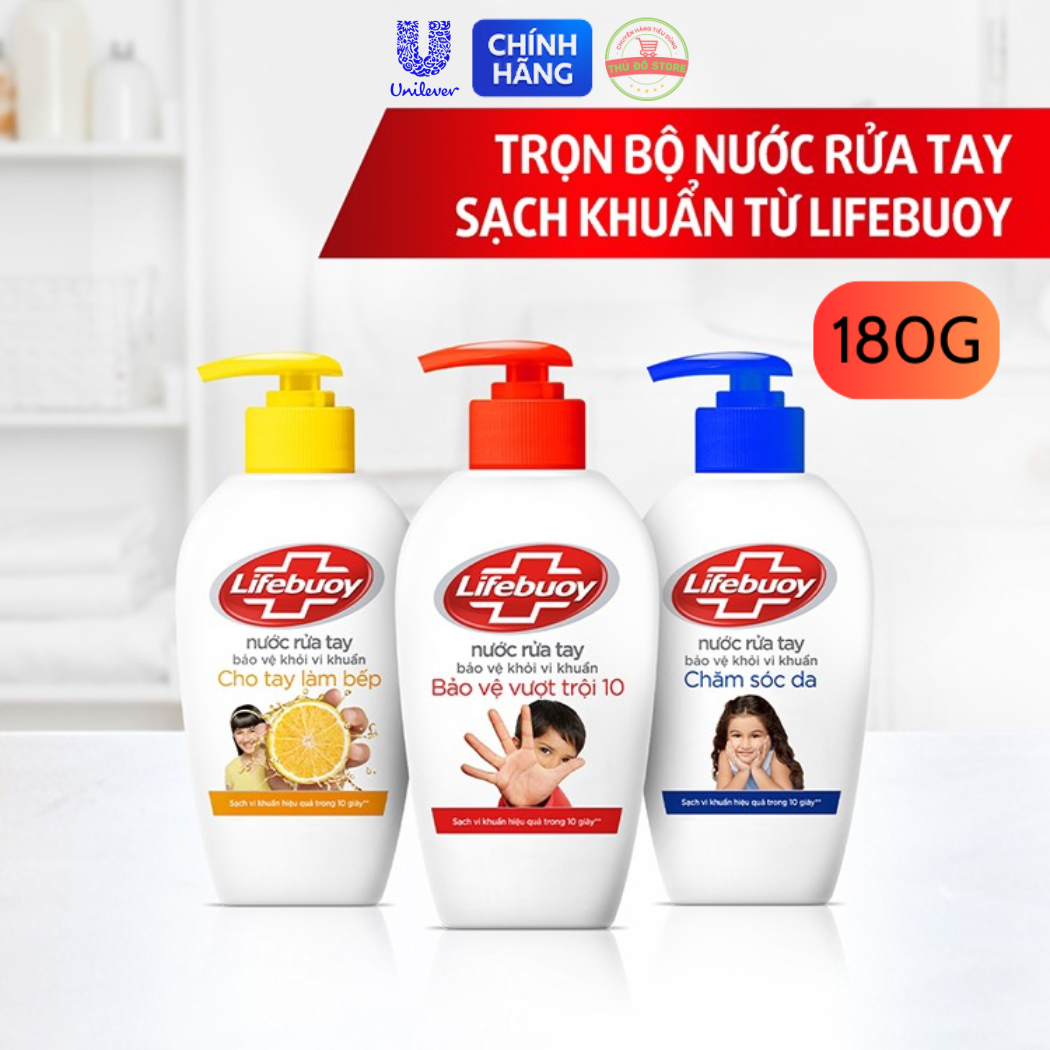 Nước Rửa Tay Lifebuoy Bảo Vệ Khỏi 99.9% Vi Khuẩn - Chai 180G