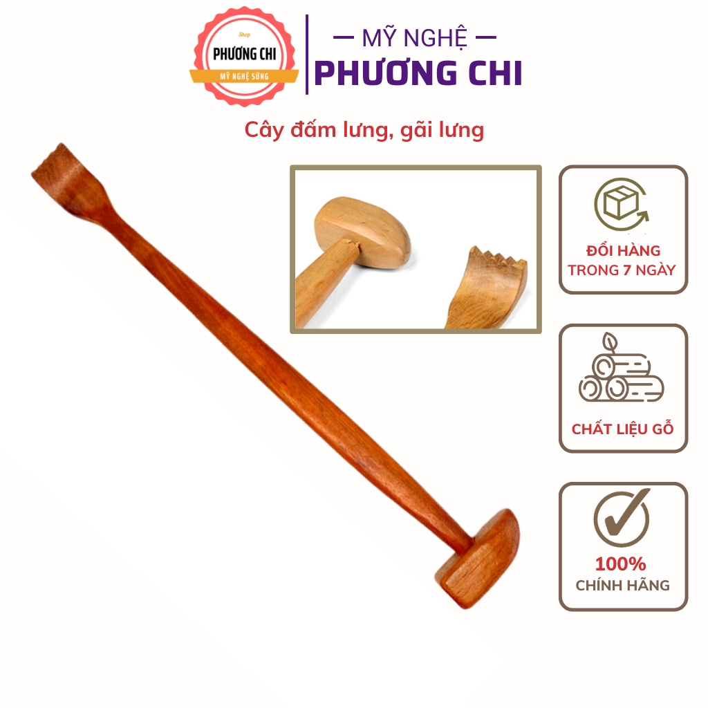 Gậy đấm lưng và gãi lưng đa năng bằng gỗ thơm MG1, Dụng cụ massage lưng hiệu quả - Mỹ Nghệ Phương Chi