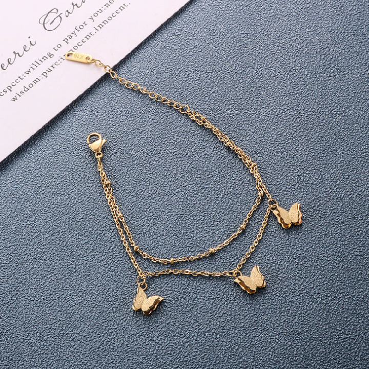 [HCM]Lắc Tay Titan Nữ Đẹp Bán Chạy 2 Tầng Bướm Phun Cát - Đảm Bảo Không Đen Không Rỉ Sét Vĩnh Viễn