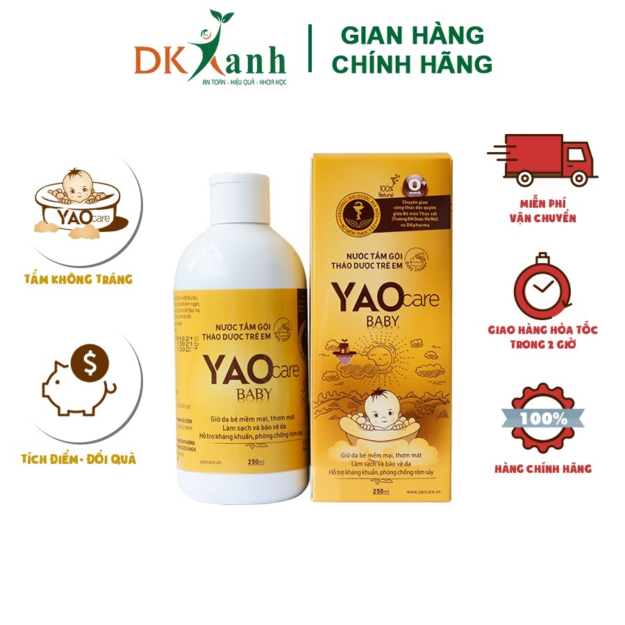 Nước tắm bé thảo dược Yaocare Baby 250ml - DK Pharma