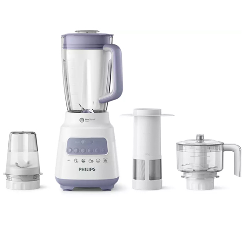 Máy xay sinh tố Philips HR2223-00, Công suất 700W, 3 cối gồm cối sinh tố có lõi lọc, cối xay thịt, cối xay đồ khô