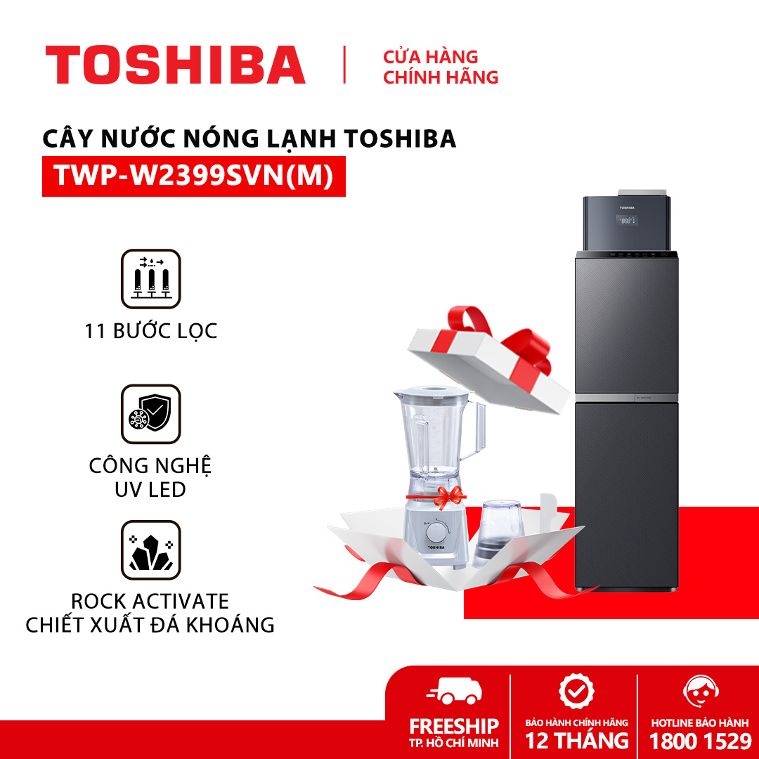 [FREESHIP HCM] Máy lọc nước RO nóng nguội lạnh Toshiba TWP-W2399SVN(M) 10 lõi - Bảo hành 2 năm