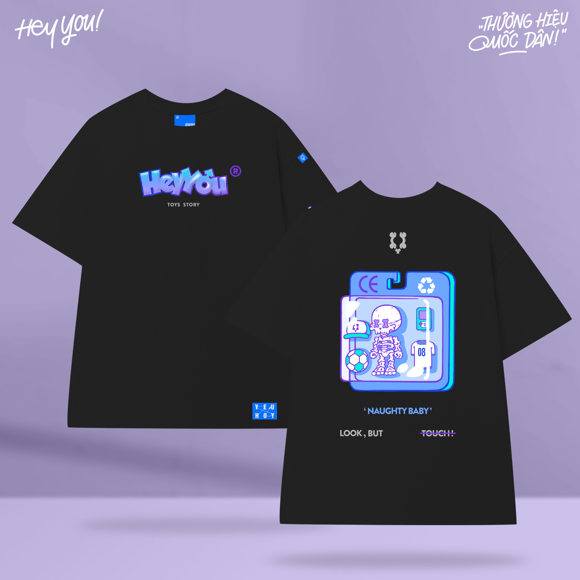 Pi depstyle áo thun heyyou naughty baby black tee !