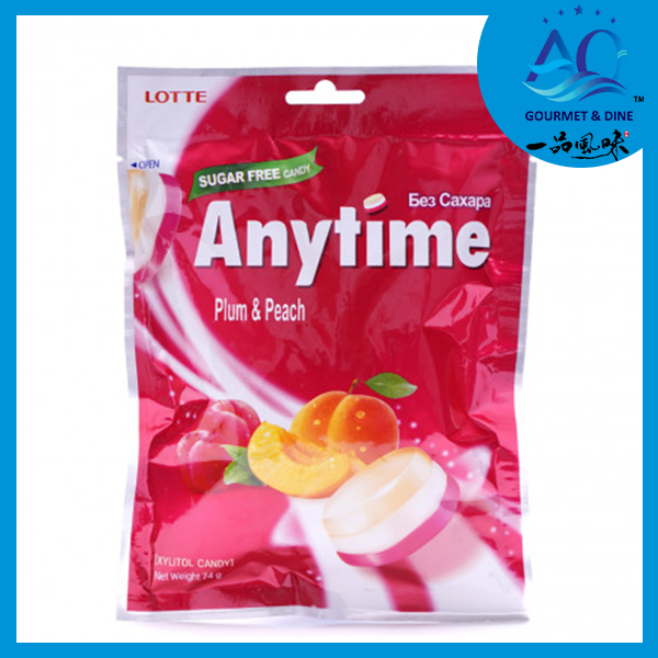 Kẹo ngậm không đường hương mận đào lotte anytime 74g - lotte anytime plum & peach sugar free candy 74g