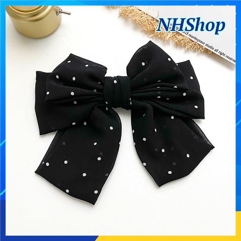 [HCM]Kẹp tóc nữ Phối thắt nơ Chấm bi XINH XINH - NHShop