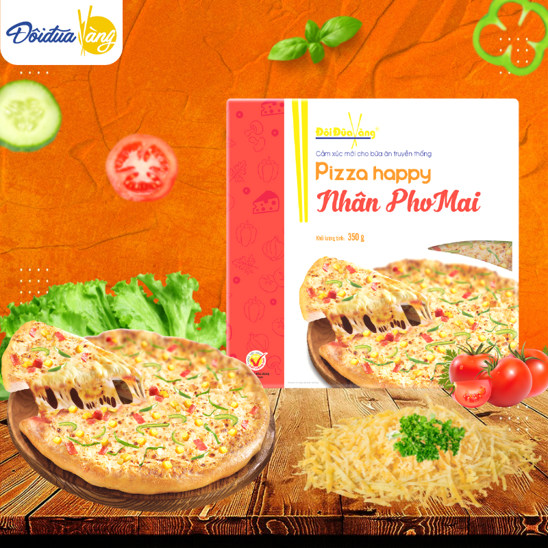 Pizza phô mai thơm ngậy đôi đũa vàng 350gr - giao tại hà nội và hồ chí minh
