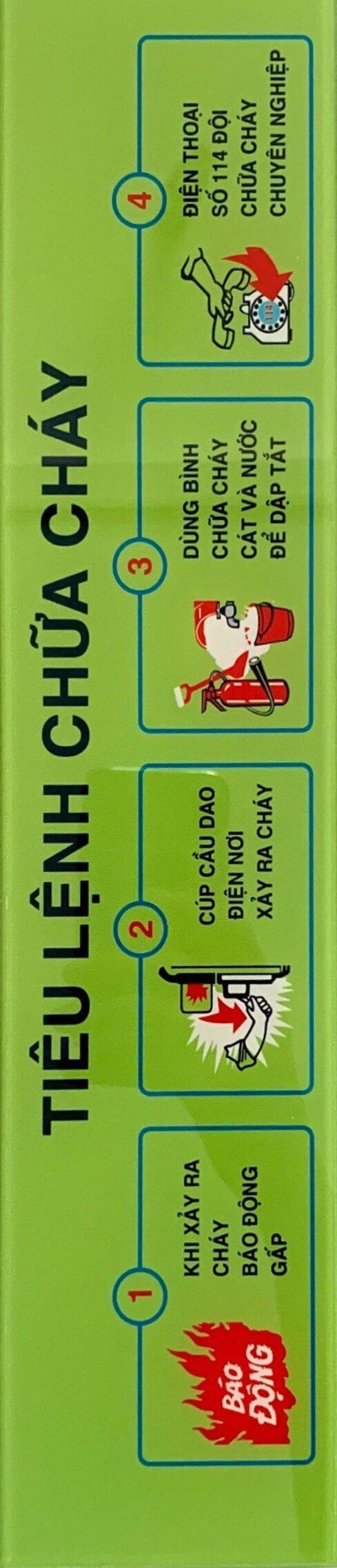 Bảng tiêu lệnh chữa cháy mica in UV 400x85mm