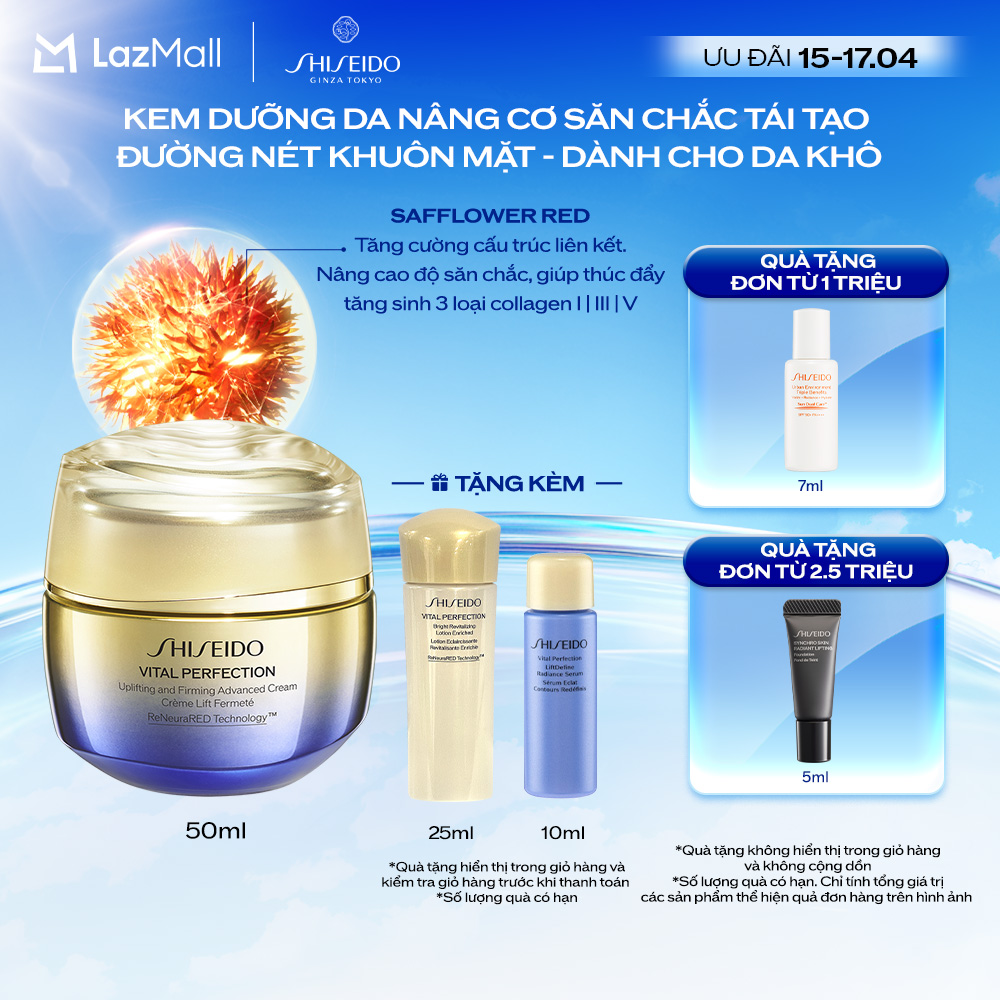 Kem dưỡng nâng cơ săn chắc ngăn ngừa lão hóa da Shiseido Vital Perfection Uplifting and Firming Advanced Cream 50ml