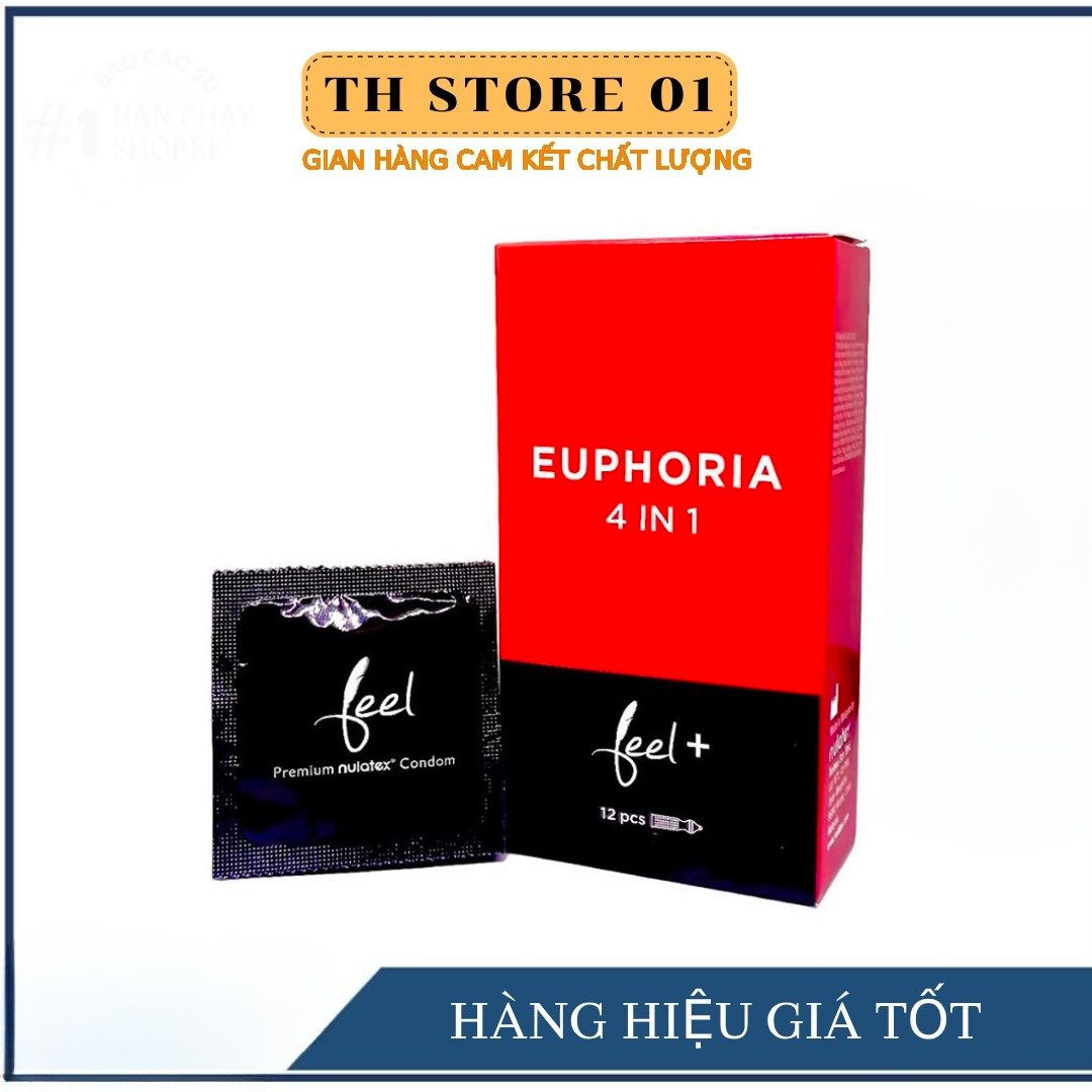 [SALE SỐC]Bộ 3 Hộp Bao cao su Feel 4in1 Gân Gai Lằn Thắt - Kéo Dài Thời Gian Quan Hệ - Hương Dâu Tây TH STORE 01