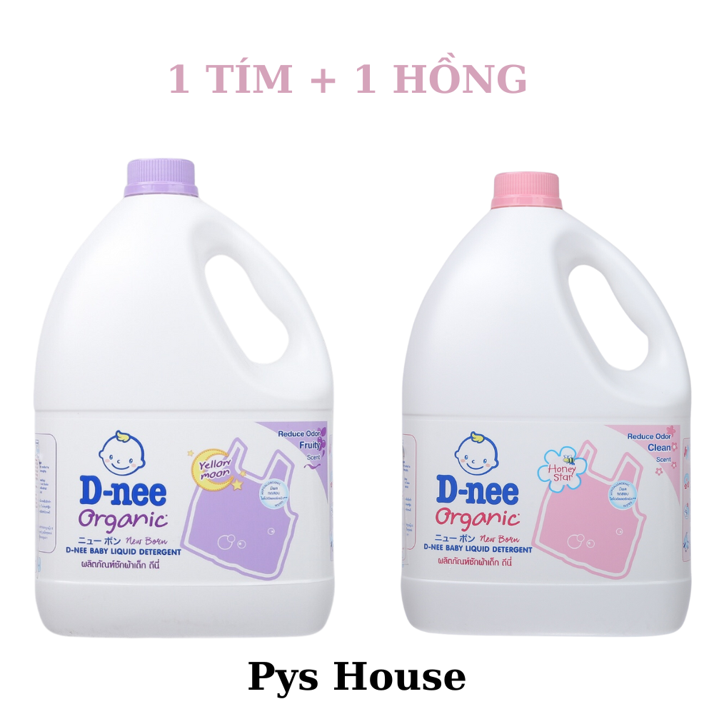 Combo 2 can nước giặt dnee hồng và tím 3 lít chính hãng đại thịnh