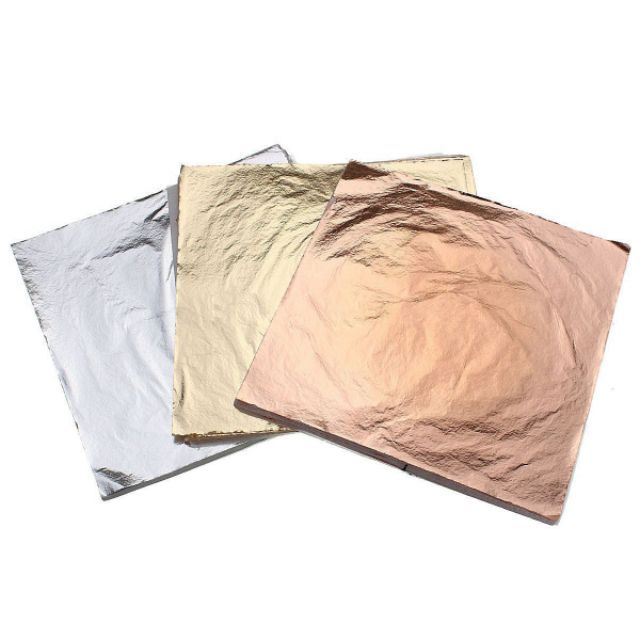 Set 5 Giấy Lá Foil Vàng Đồng Làm Trang Trí,Thủ Cồn Handmade