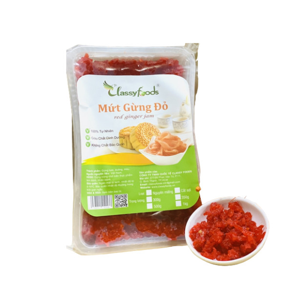 Mứt gừng đỏ thái sợi