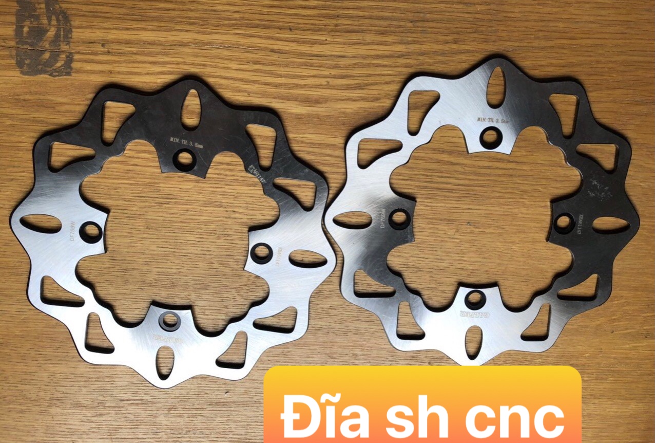 ĐĨA THẮNG KIỂU CNC SH VIỆT SH Ý 2 THẮNG ĐĨA TRƯỚC SAU GẮN ZIN THEO XE CÁC ĐỜI TỪ 2012-2022 KHÔNG CHẾ CHÁO