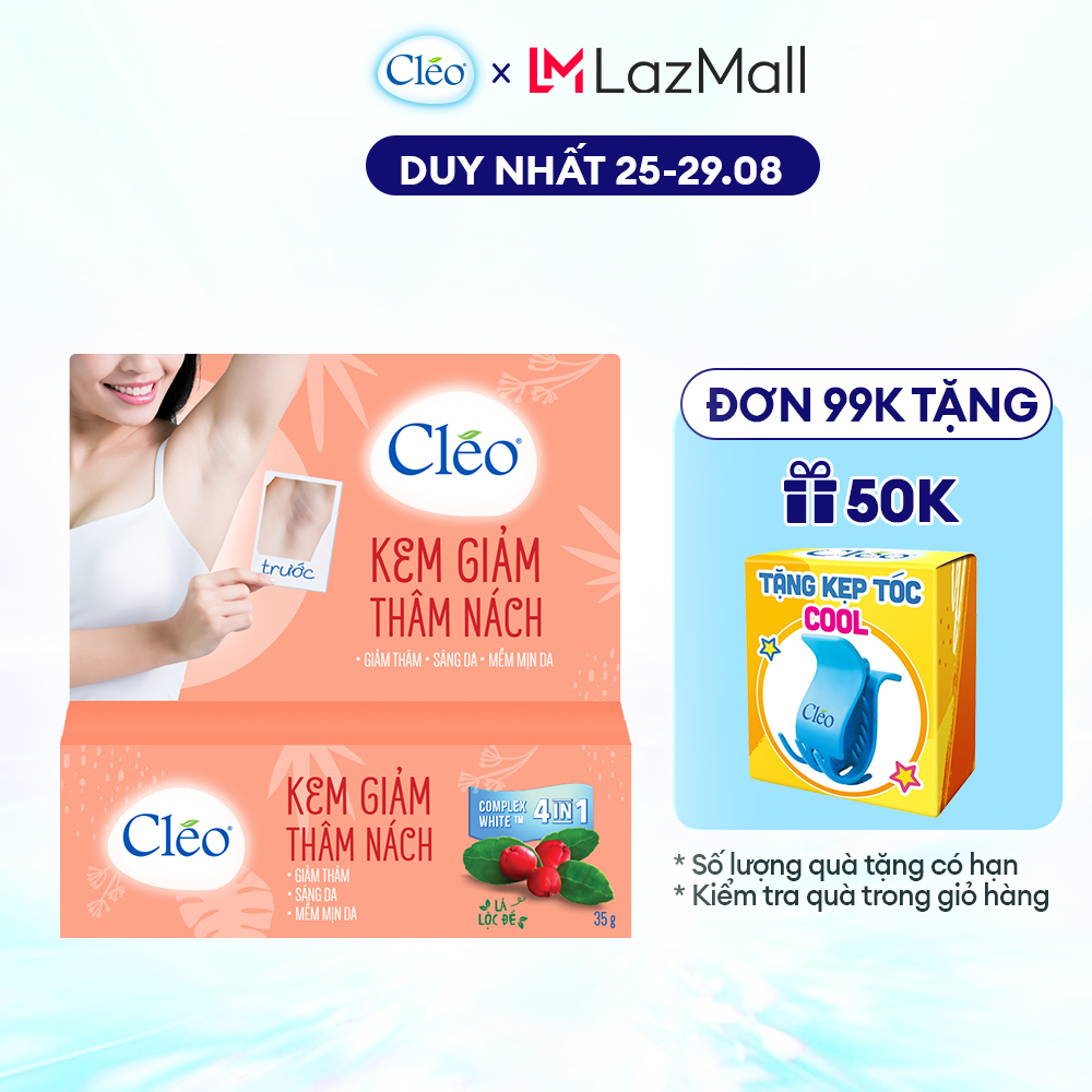 Kem giảm thâm nách Cléo chiết xuất lá lộc đề 35g hiệu quả rõ rệt sau 4 tuần sử dụng