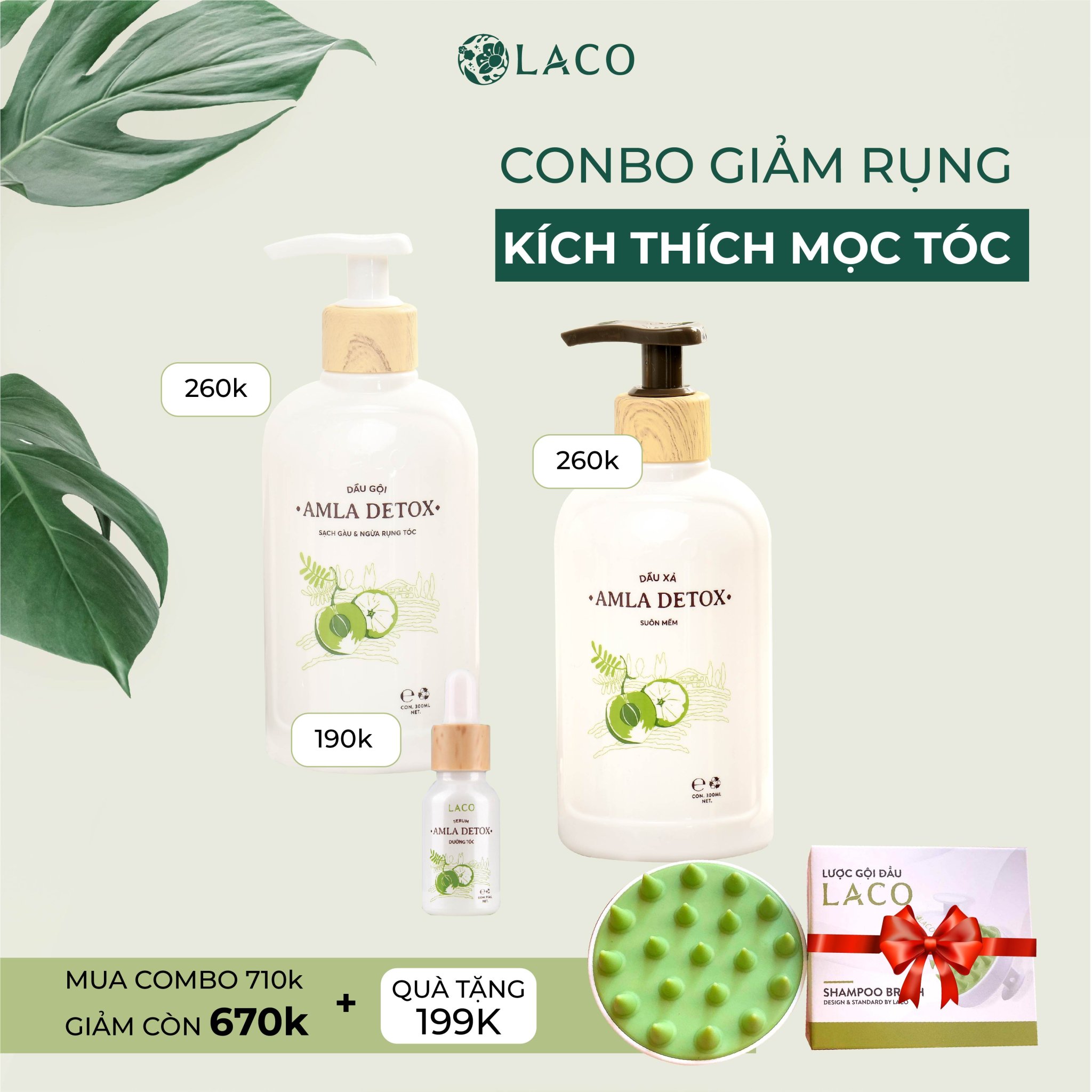 Bộ 3 gội+xả+serum amladetox
