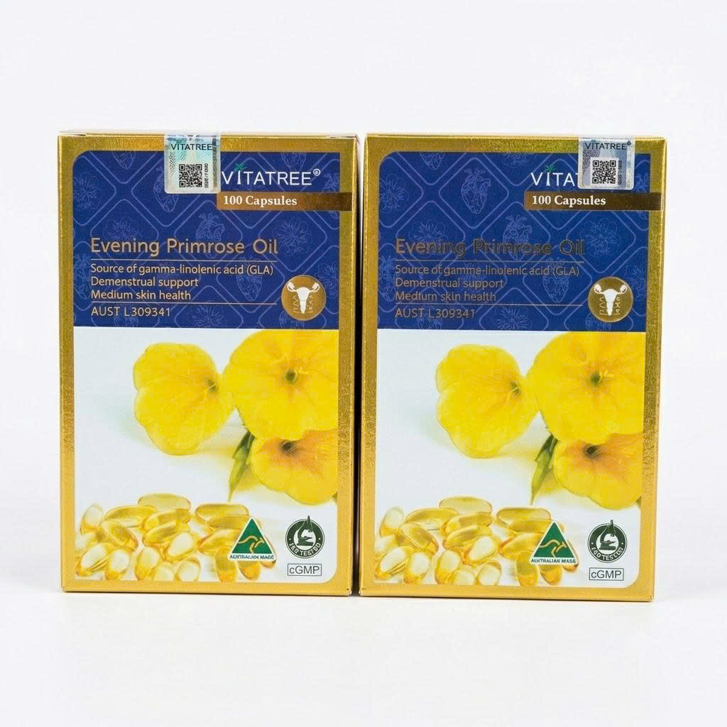 Viên Uống Tinh Dầu Hoa Anh Thảo Vitatree Evening Primrose Oil Hỗ Trợ Đẹp Da Hàng Úc
