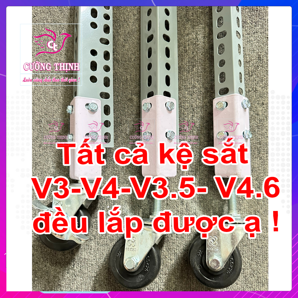 Bánh xe đẩy, kệ sắt v lỗ đa năng, kệ v lỗ, loại tốt, bánh xoay 360độ, Lắp đặt dễ dàng.