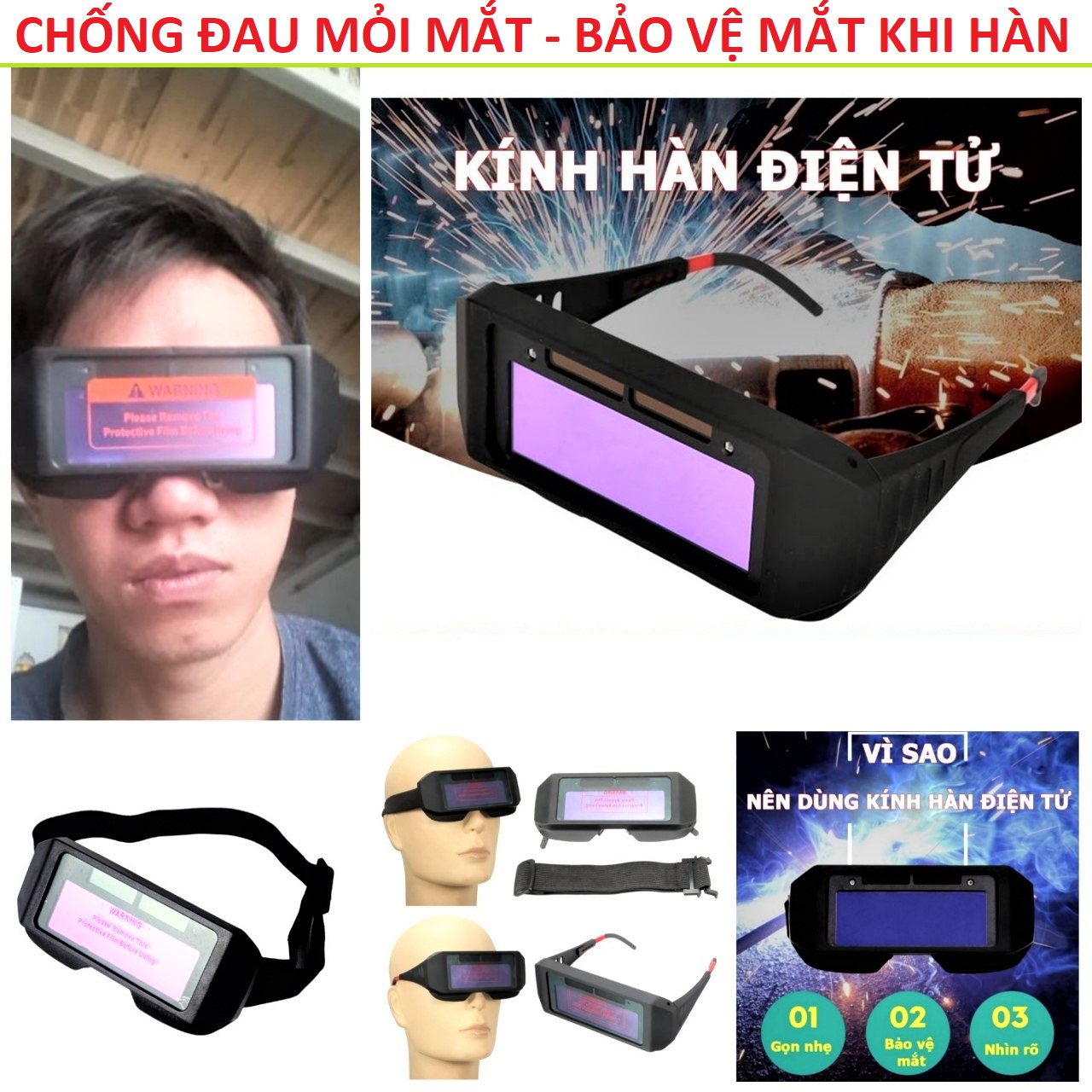 Kính hàn điện tử siêu nhạy loại tốt cảm biến sáng tối cực nhanh cho thợ hàn chuyên nghiệp và thợ đang học hàn , kính hàn điện tử bảo vệ mát tối đa bản đặc biệt