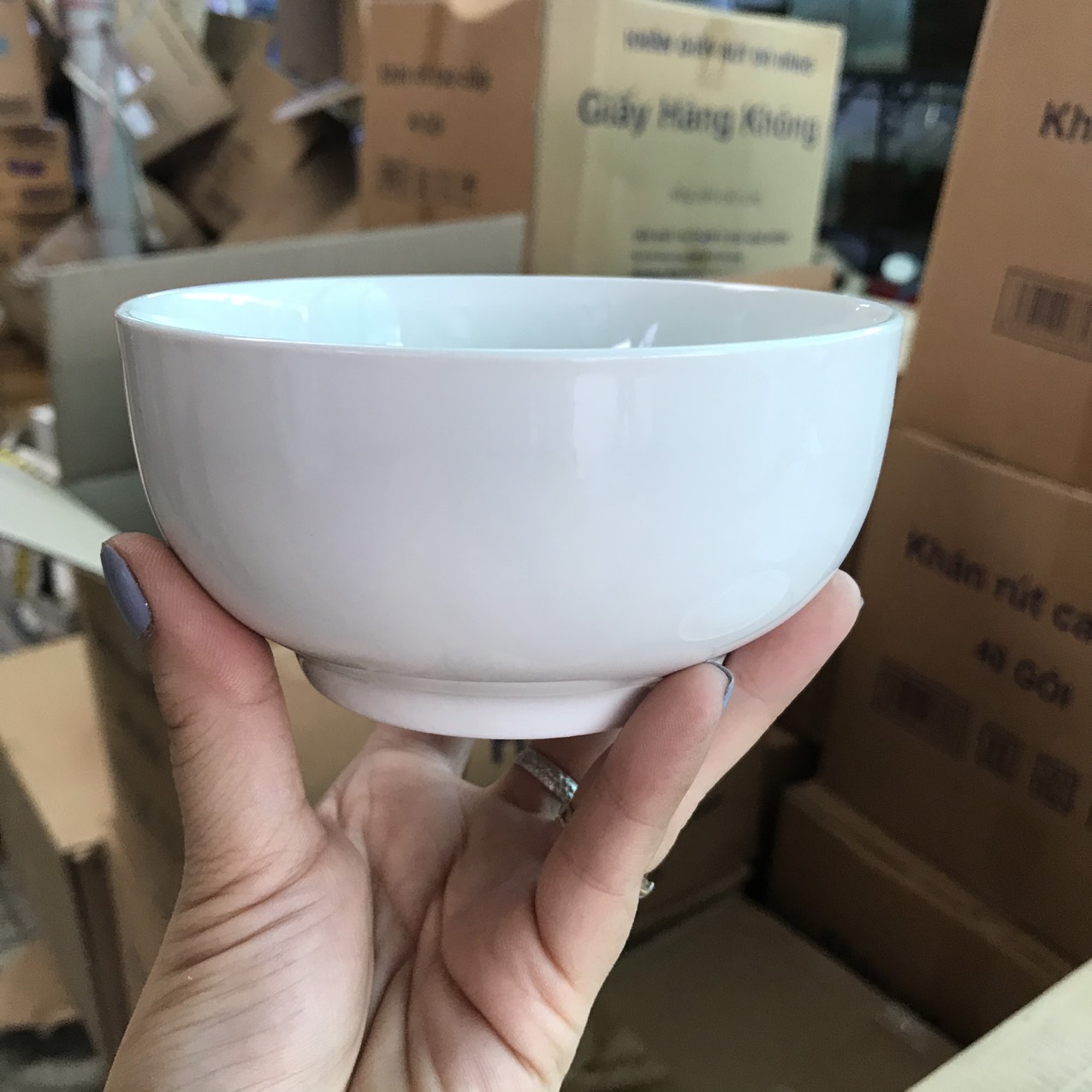 Combo 10 chén sứ trắng