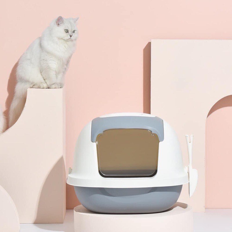 [Hỏa tốc 2h] Nhà vệ sinh mèo cao cấp nắp bật pastel (giao màu ngẫu nhiên)