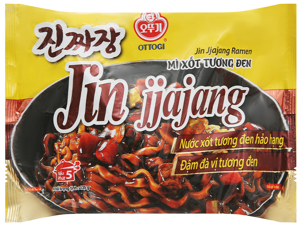 Mì xốt tương đen Jin Jjajang Ramen Ottogi 6 gói 135g