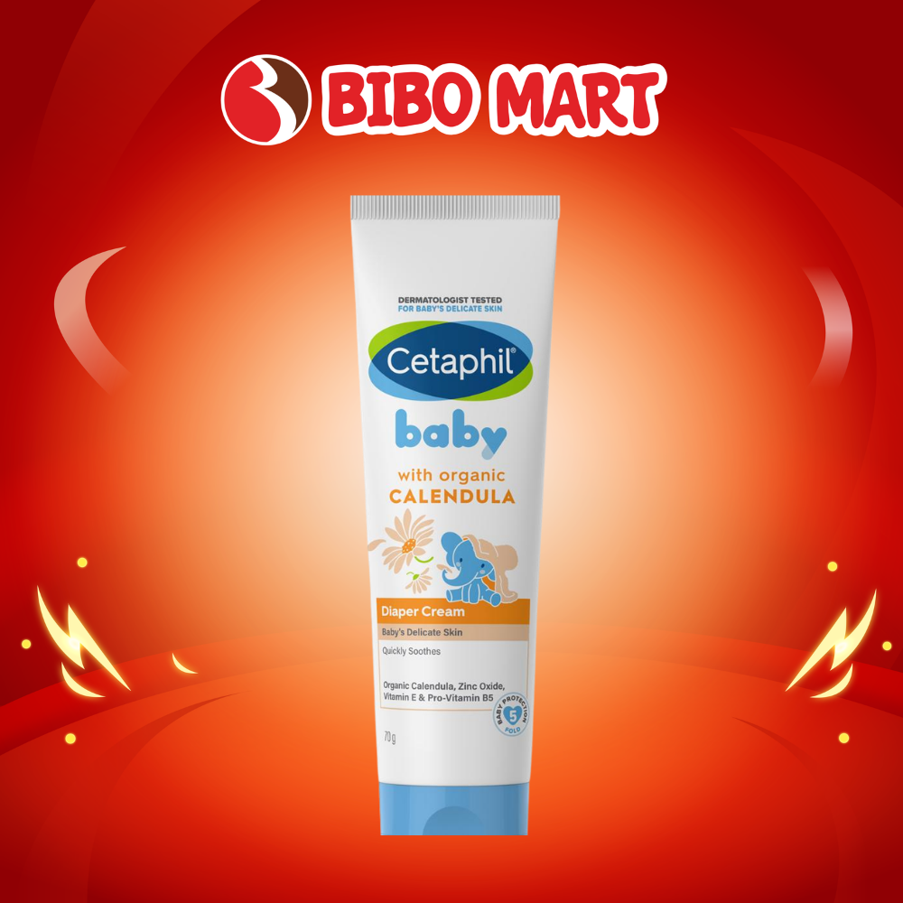 Kem Chống Hăm Tã Cetaphil Hương Hoa Cúc Dưỡng Ẩm Dịu Lành An Toàn Không Bết Dính Cho Bé 70g - Bibo Mart