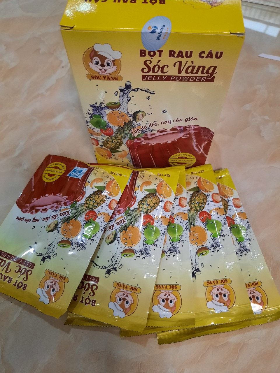 Bột rau câu dẻo sóc vàng gói