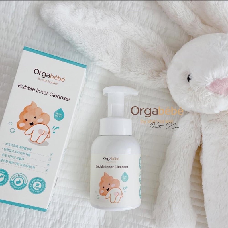 Bọt vệ sinh cho bé trai/ gái từ sơ sinh Orgabebe Hàn Quốc cao cấp 300ml