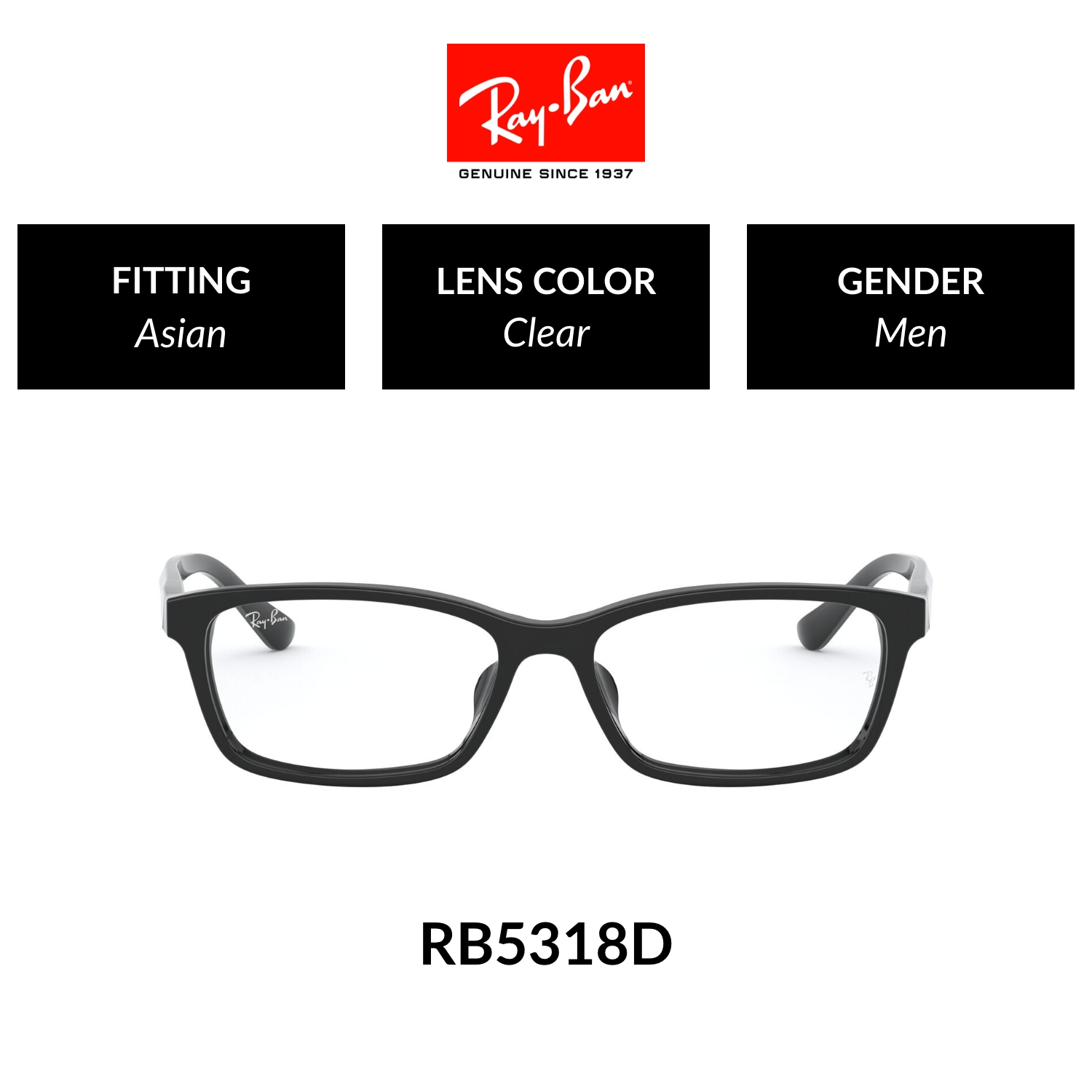 Mắt kính ray-ban - rx5318d 2000 - kính thường size 55